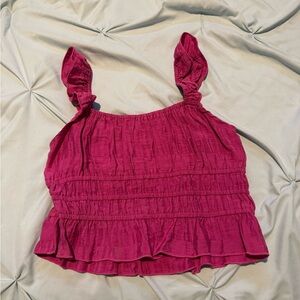 Kirious Los Angeles Pink Ruffle Tank-Top